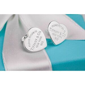 Tiffany & Co. Return to Tiffany Heart Tag Stud Earrings in Silver Mini 10mm
